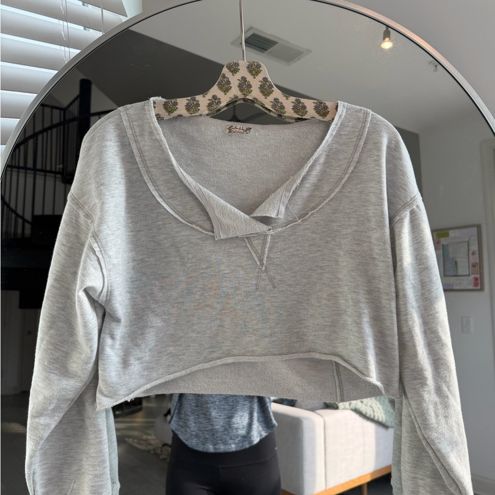 FP Gray Cropped Long Sleeve